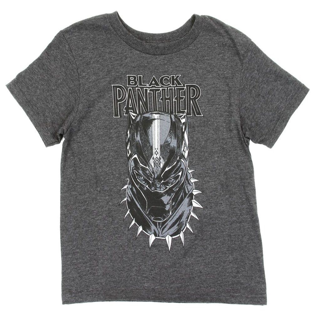 Marvel Black Panther Boys T-Shirt - Dark Grey Short Sleeve Tee